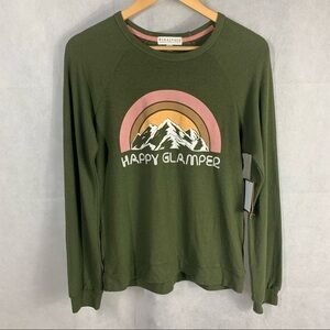 P.J Salvage Happy Glamper Long sleeve sweater Size Medium Olive color